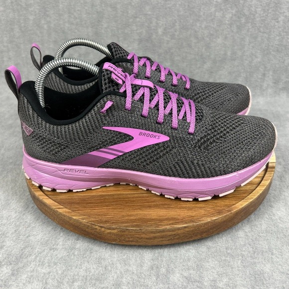 Brooks Shoes - Brooks Revel 5 Running Shoes Womens Size 8.5 Sneakers Black Purple Walking